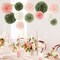 Bridal Shower Decorations, 12 PCS Pink Moss Sage Green Tissue Paper Pom Poms Paper Flowers for Boho Neutral Baby Shower Wedding Engagement Birthday Spring Summer Party Decorations